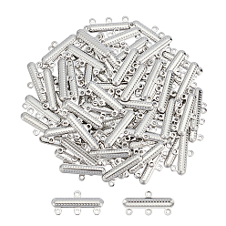 Stainless Steel Color 80Pcs 304 Stainless Steel Chandelier Component Links, Rectangle, Stainless Steel Color, 10x20.5x1mm, Hole: 1.4mm