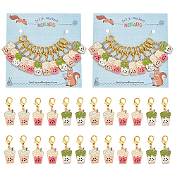 (52) Непрозрачная лаванда 12шт. подвески в виде эмалированных чашек для молочного чая из сплава, подвески с застежкой-лобстером, подвески на клипсах, для брелка, кошелек, украшение для рюкзака, маркер стежка, разноцветные, 38 мм