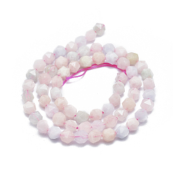 Morganite Natural Morganite Beads Strands, Faceted, Round, Star Cut Round Beads, 5~6mm, Hole: 0.7mm, 14.5 inch~15.7  inch(37~40cm), about 62~70pcs/Strand