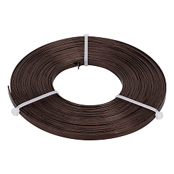 Кокосово-Коричневый Алюминиевая проволока, плоский, кокосового коричневый, 5x1 мм, около 32.8 футов (10 м) / рулон
