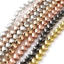 (52) Непрозрачная лаванда Стеклянные бусины с гальваническим покрытием , сердце, разноцветные, 6x6.5x4 мм, отверстие : 0.8 мм, около 69 шт / нитка, 15.04'' (38.2 см)