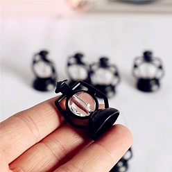 Черный Миниатюрные украшения из пластиковой керосиновой лампы, аксессуары для домашнего кукольного домика с микро-ландшафтом, украшение домашнего дисплея, чёрные, 25x33 мм