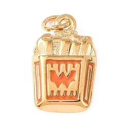 Золотой 304 подвески из нержавеющей стали, прелести картофеля фри, с эмалью, с целью перехода в кольце, золотые, 17x11x4 мм, отверстие : 3 мм