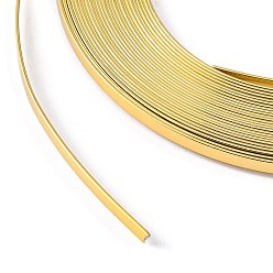 Gold Aluminum Wire, Bendable Metal Craft Wire, Flat Craft Wire, Bezel Strip Wire for Cabochons Jewelry Making, Gold, 5x1mm, about 32.8 Feet(10m)/roll
