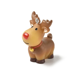 Other Animal Подвески из непрозрачной смолы на рождественскую тематику, с железной платиной петлей, лось, 41x25.5x34.5 мм, отверстие : 2 мм