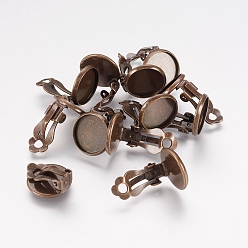 Античная Бронза Латунные клипсы, ювелирная фурнитура, античная бронза, 16x14 mm , лоток: 12 mm