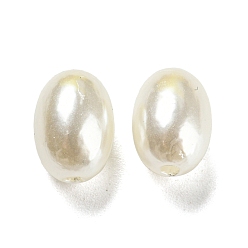 Beige ABS Plastic Imitation Pearl Bead, Oval, Beige, 10x7.5mm, Hole: 1.4mm, about 1300pcs/500g