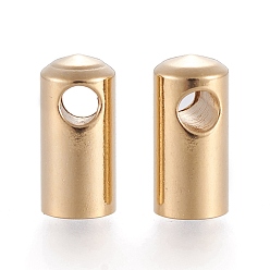 Золотой 201 концы из нержавеющей стали шнур, золотые, 9.5x4.4 мм, отверстие : 2.2 мм, внутренний диаметр: 4 мм