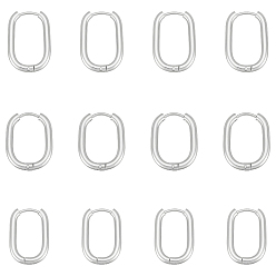 Нержавеющая Сталь Цвет 6 пары 3 стили 304 серьги-кольца из нержавеющей стали, цвет нержавеющей стали, 18.5~22.5x15.5~16x2.5 мм, 2 пары / стиль