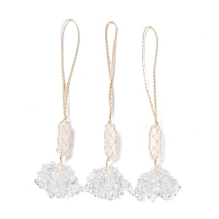 Хрусталь Натуральный кристалл кварца рейки исцеляющий настенный кулон, камни кисточки феншуй орнамент, для украшения дома автомобиля, 230~240 мм