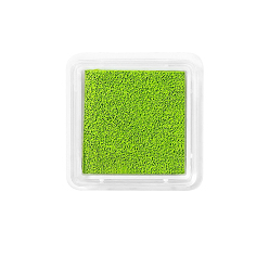 Yellow Green Plastic Craft Finger Ink Pad Stamps, for Kid DIY Paper Art Craft, Scrapbooking, Square, Yellow Green, 30x30mm