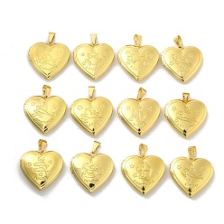 Настоящее золото 18K Подвески латуни медальон, без свинца и без кадмия, долговечный, стойки покрытие, сердце с двенадцатью созвездиями, реальный 18 k позолоченный, 29x28.5x7 мм, отверстие : 7.5x3.5 мм, внутренний диаметр: 20x21 мм, 1 шт / стиль
