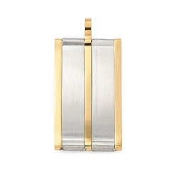 Золотой & Цвет Нержавеющей Стали 304 подвески из нержавеющей стали, прямоугольный шарм, золотые и нержавеющая сталь цвет, 36.5x17x4.5 мм, отверстие : 4 мм