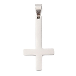 Нержавеющая Сталь Цвет 201 подвески из нержавеющей стали, крест очарование, лазерная резка, цвет нержавеющей стали, 37x20.5x1.5 мм, отверстие : 7x4 мм