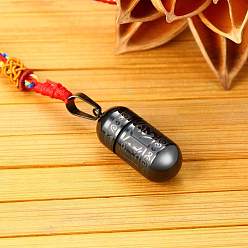 Electrophoresis Black Ожерелье из нержавеющей стали с подвеской из урны и пепла, мемориальные украшения с тотемным узором для мужчин и женщин, электрофорез черный, 27.95 дюйм (71 см)