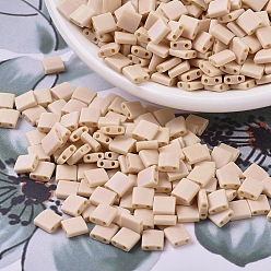 (TL493FR) Матовый Непрозрачный Грушевый AB Миюки тила бусины, японский бисер, 2-луночное, (tl 493 fr) матовая непрозрачная груша, 5x5x1.9 мм, Отверстие: 0.8 мм, о 118 шт / бутылка, 10 г / бутылка