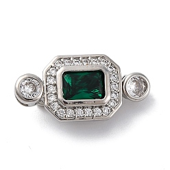 Платина Латунные микро проложить кубического циркония ящик с застежками, без кадмия, без никеля и без свинца, со стеклом, прямоугольные, платина, 22x10.5x8 мм