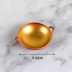 Золотистый Мини пластиковые китайские воки, миниатюрные украшения, аксессуары для кукольного домика с микро-ландшафтом, притворяясь опорными украшениями, золотые, 46 мм