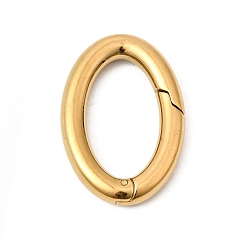 Золотой 304 пружинные кольца из нержавеющей стали, ионное покрытие (ip), овальные, золотые, 24x17x4 мм, отверстие : 17x9.5 мм
