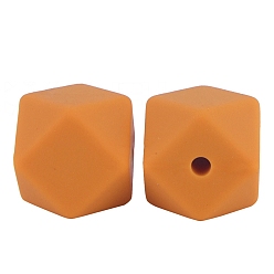 Темно-Оранжевый Восьмиугольные бусины из пищевого силикона, темно-оранжевый, 17 мм