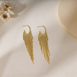 Letter C Серьги-гвоздики с кисточками из латуни, золотые, буква С, 65 мм