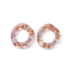 Лиловый Подвески из прозрачной смолы с внутренним сухоцветом, сирень, 25.5x24x4.5 мм, отверстие : 1.2 мм