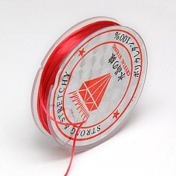 Red Flat Elastic Crystal String, String Cord Crystal Threads, Red, 0.8mm, about 10.93 yards(10m)/roll