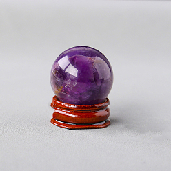 Аметист Украшения из натурального аметистового шара, украшения из энергетического камня рейки, с держателем для дерева, 30 мм