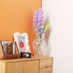 Лиловый Пластиковые миниатюрные украшения из цветов лаванды, для садовых кукольных домиков, сирень, 99x29 мм