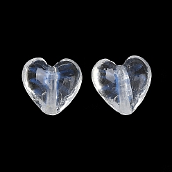 Прозрачный Бусины лэмпворк , сердце, прозрачные, 15.5x16x9.5 мм, отверстие : 1.8 мм