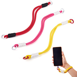 (52) Непрозрачная лаванда 3 шт. 3 цвета полиэстеровый шнур телефонный ремешок цепи, с застежкой, разноцветные, 320~333 мм, 1 шт / цвет