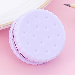 лаванда Пластиковые точилки карандашей, имитация печенья, плоско-круглые, лаванда, 3.5 см