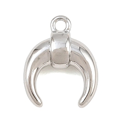 Platinum Brass Charms, Horn Charms, Platinum, 13x10x4mm, Hole: 1.2mm