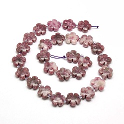 Lilac Jade Natural Lilac Jade Beads Strands, Flower, 15x5.5mm, Hole: 1mm, about 27pcs/strand, 16.53 inch