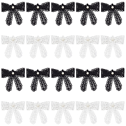 (52) Непрозрачная лаванда 20 шт. 2 цветные полиэстеровые банты для украшения аксессуары, разноцветные, 60x60x8 мм, 10 шт / цвет