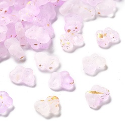 Сливовый Прозрачные акриловые бусины градиентного цвета, с золотой фольгой, бабочка, слива, 7.5x10x3.5 мм, отверстие : 1.5 мм, отверстие : 1.5 мм, о: 3571 шт / 500 г