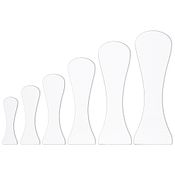 White 6Pcs 6 Styles Acrylic Clay Wedging Board, for Clay Crafts Arts Ceramics Pottery Tools, White, 80~200x24.5~64x2.5mm, 1pc/style