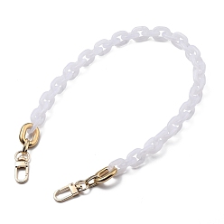 Белый Ручки для сумок, с соединительными кольцами из акрила и пластика CCB и поворотными застежками из цинкового сплава, для замены ремней для мешков, белые, 20.28 дюйм (51.5 см)