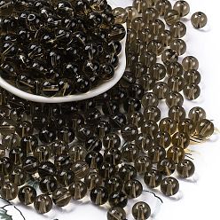 Коричневый Стеклянные бусины прозрачных цветов, круглые, кофе, 8x7.5 мм, отверстие : 1.6 мм, Около 681 шт / фунт