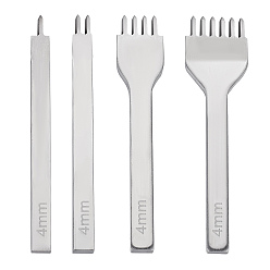 Нержавеющая Сталь Цвет Штыревые швы, инструмент для дырокола, цвет нержавеющей стали, 100x8~25.5x4 мм, 4 шт / комплект