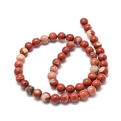 Red Jasper Natural Red Jasper Beads Strands, Round, 8mm, Hole: 1mm, about 48pcs/strand, 14.9 inch