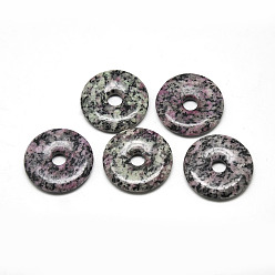 Ruby in Zoisite Natural Ruby in Zoisite Pendants, Donut, 35x5~6mm, Hole: 7mm