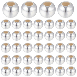 Серебро Круглые 925 серебро бусы, серебряные, 2.5 мм, отверстие : 1.1 мм, 100 шт / коробка