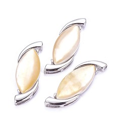 Платина Многожильные ссылки оболочки, с латунной фурнитурой , лист, платина, 51x16x5 мм, отверстие : 3x4 мм