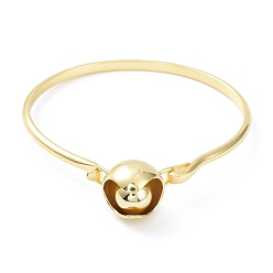 Golden Rack Plating Brass Round Link Bangle for Women, Cadmium Free & Lead Free, Long-Lasting Plated, Golden, Inner Diameter: 2x2-1/4 inch(5x5.7cm)