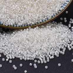 (DB1701) Прозрачный Бледно-бежевый AB с Жемчужной Подкладкой Бусины miyuki delica, цилиндр, японский бисер, 11/0, (дБ 1701) прозрачный бледно-бежевый, 1.3x1.6 мм, Отверстие: 0.8 мм, о 2000 шт / бутылка, 10 г / бутылка