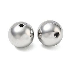 Stainless Steel Color 304 Stainless Steel Beads, Round, Stainless Steel Color, 18mm, Hole: 2.6mm