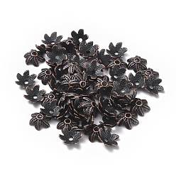 Красная Медь  Крышки для бусин тибетского стиля, без свинца и без кадмия, Красная медь, 11x10x5 мм, отверстие : 2 мм