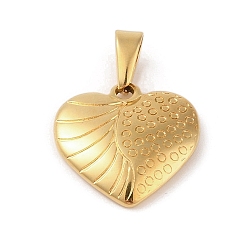 Золотой Вакуумное покрытие pvd 304 подвески из нержавеющей стали, шарма сердца, золотые, 25x25x4.5 мм, отверстие : 8.5x4.5 мм