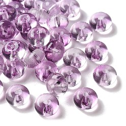 Средняя Орхидея Выпечка расписные прозрачные стеклянные бусины, рондель, средне орхидеи, 8x5 мм, отверстие : 1.5 мм, 2083 шт / 1000 г